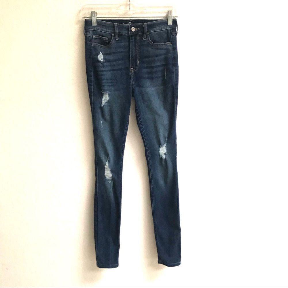 Hollister high-rise super skinny distressed denim jeans 1R